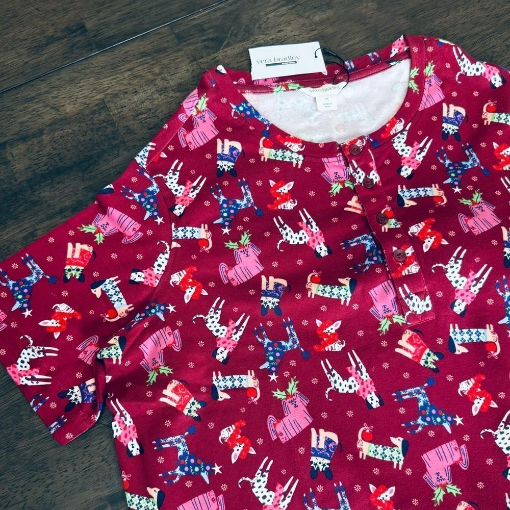 Vera Bradley Holiday Hounds Christmas Sleep Shirt PJs XS